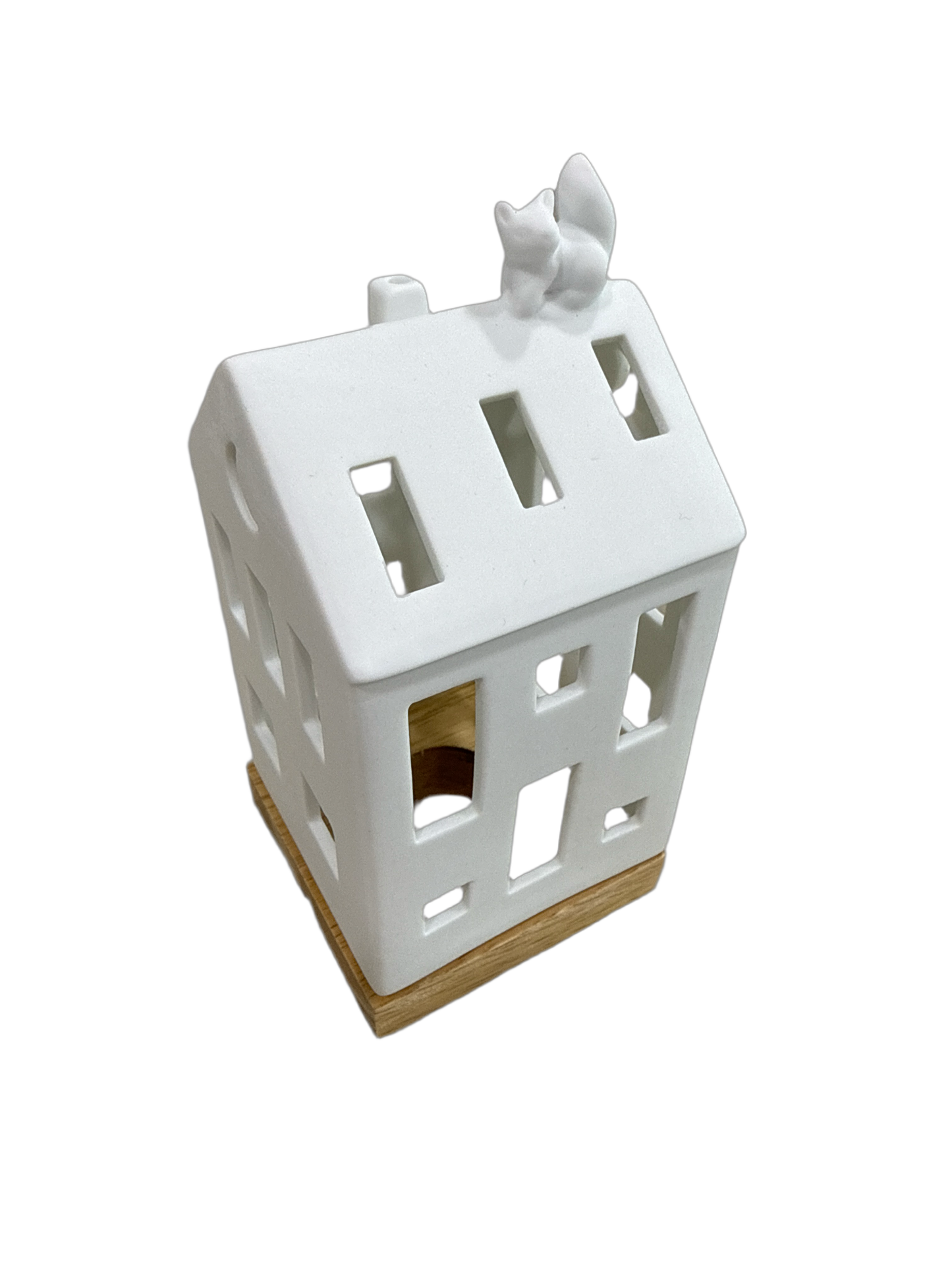 Squirrel Glowing Candle Holder Village House