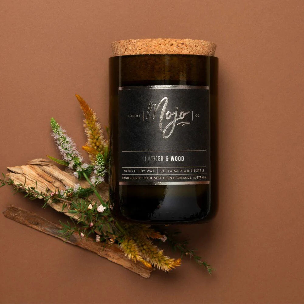 Black Label Reclaimed Wine Bottle Soy Wax Candles