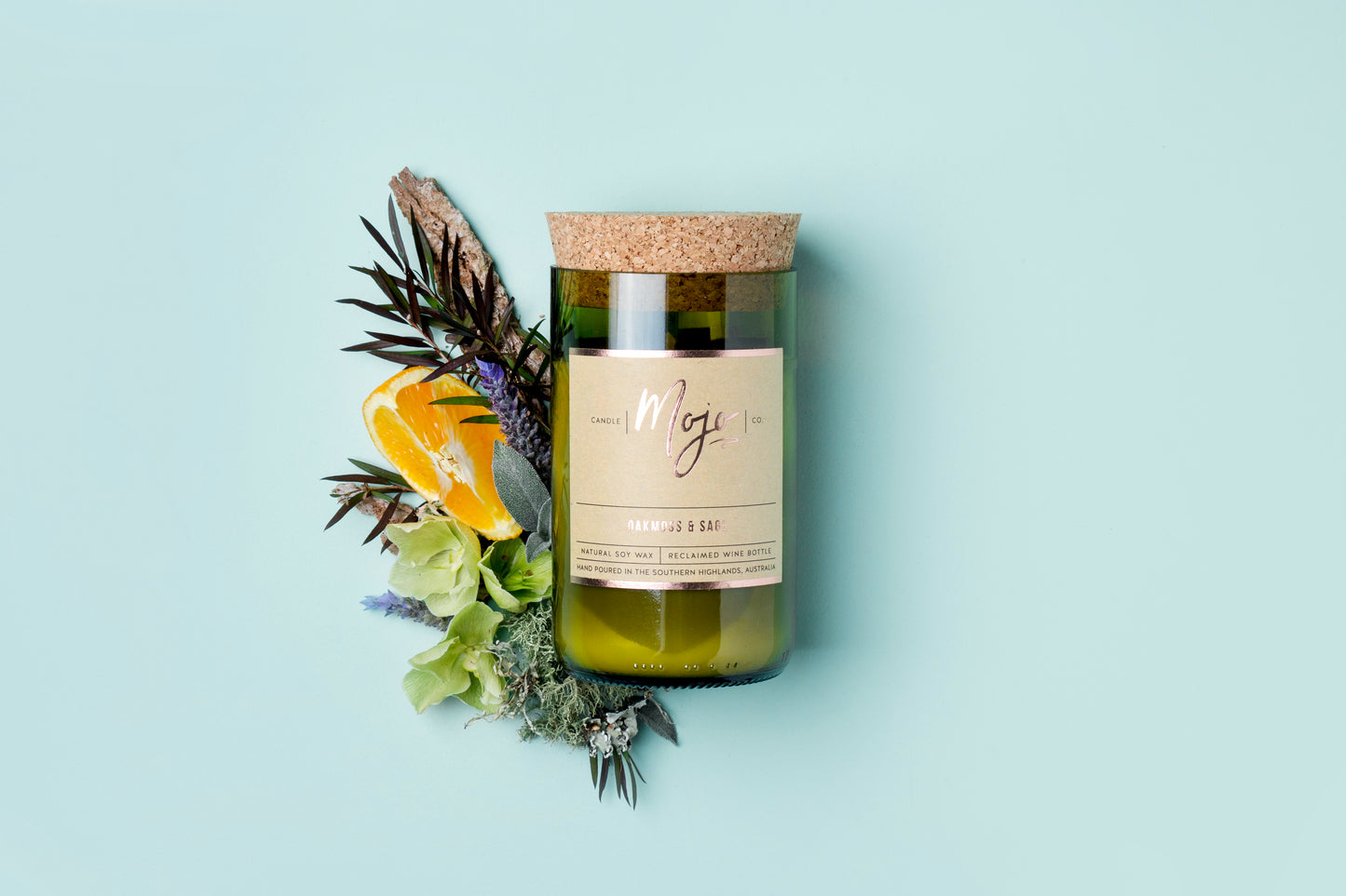 Reclaimed Wine Bottle Candle
