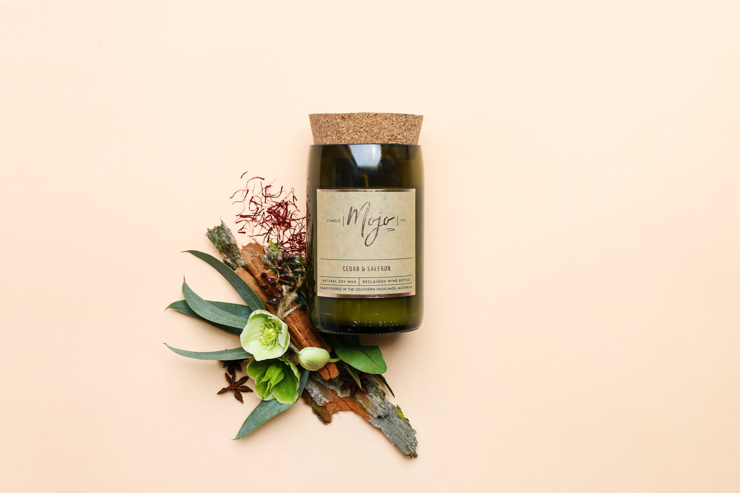 Reclaimed Wine Bottle Candle
