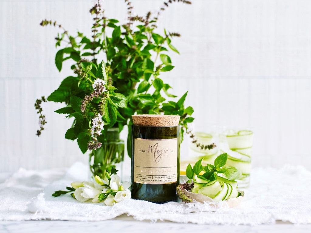 Reclaimed Wine Bottle Candle