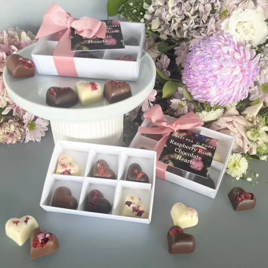 Sweet Pea & Poppy Chocolate Heart Gift Box