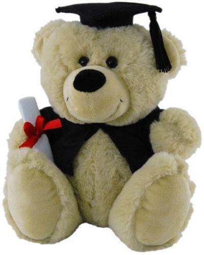 Biege Graduation Bear With Scroll